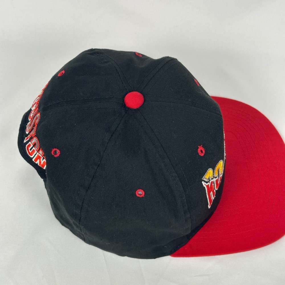 Vintage 90s Houston Rockets Hat Black Red NBA Snapback Green Underbill The G Cap - Picture 6 of 10